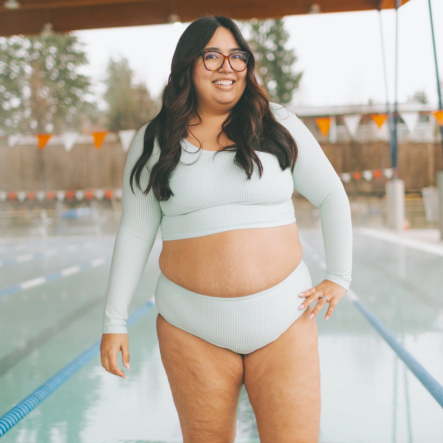 Women's Seersucker Bikini Bottom - Mint