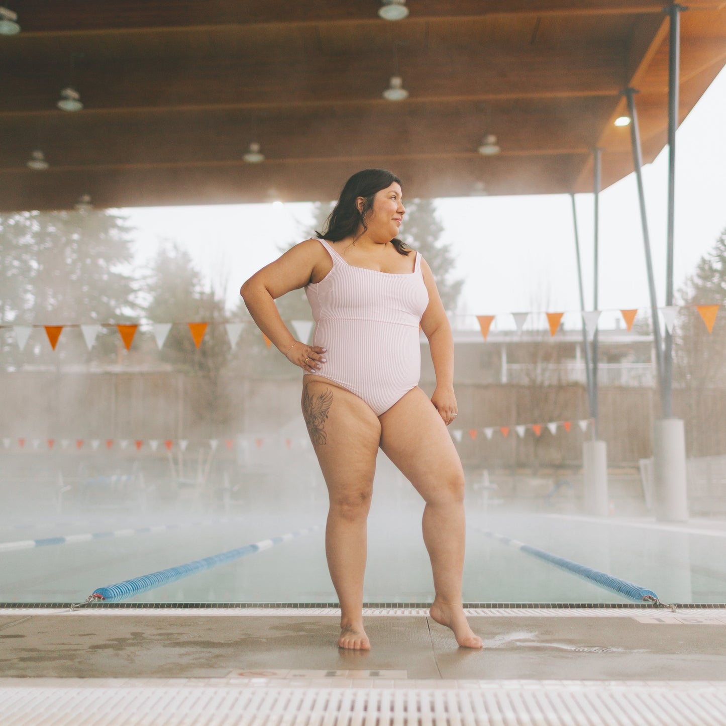 Honeysuckle Women's Seersucker Swimsuit in Coral