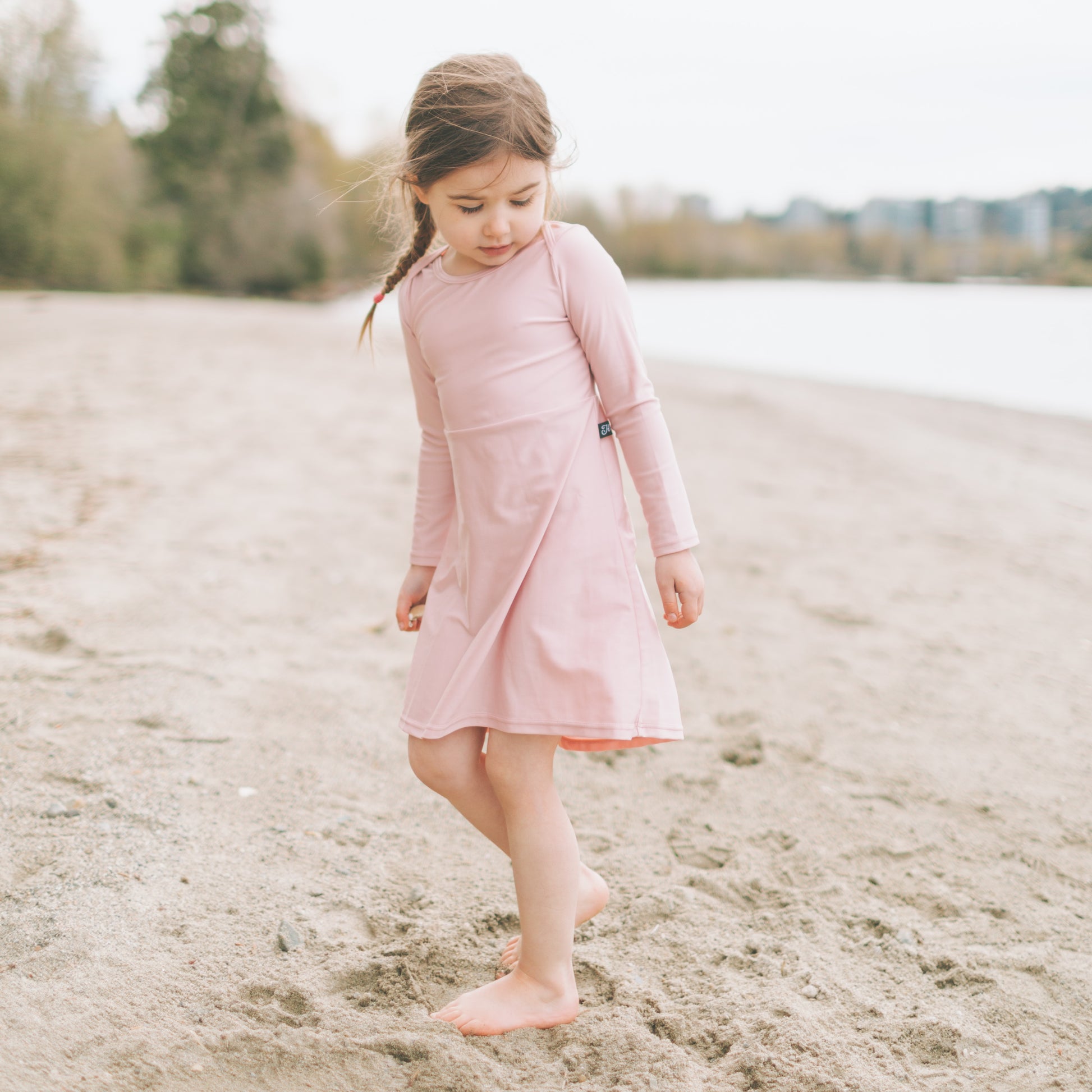Pink Sun Dress. UPF 50+ UV sun safe dress, quick drying with built in bodysuit.