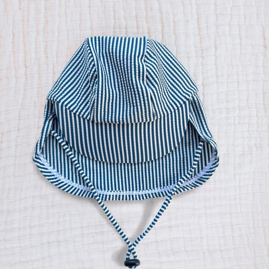 Navy stripe stretch sunhat 