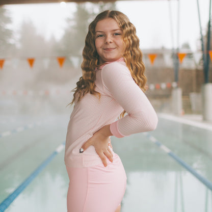 Rash Guard Shirt - Coral Seersucker