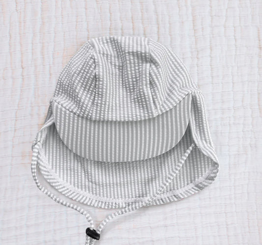 Grey stripe sun hat 