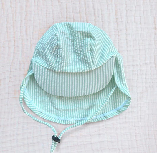 Green stripe stretch sunhat 