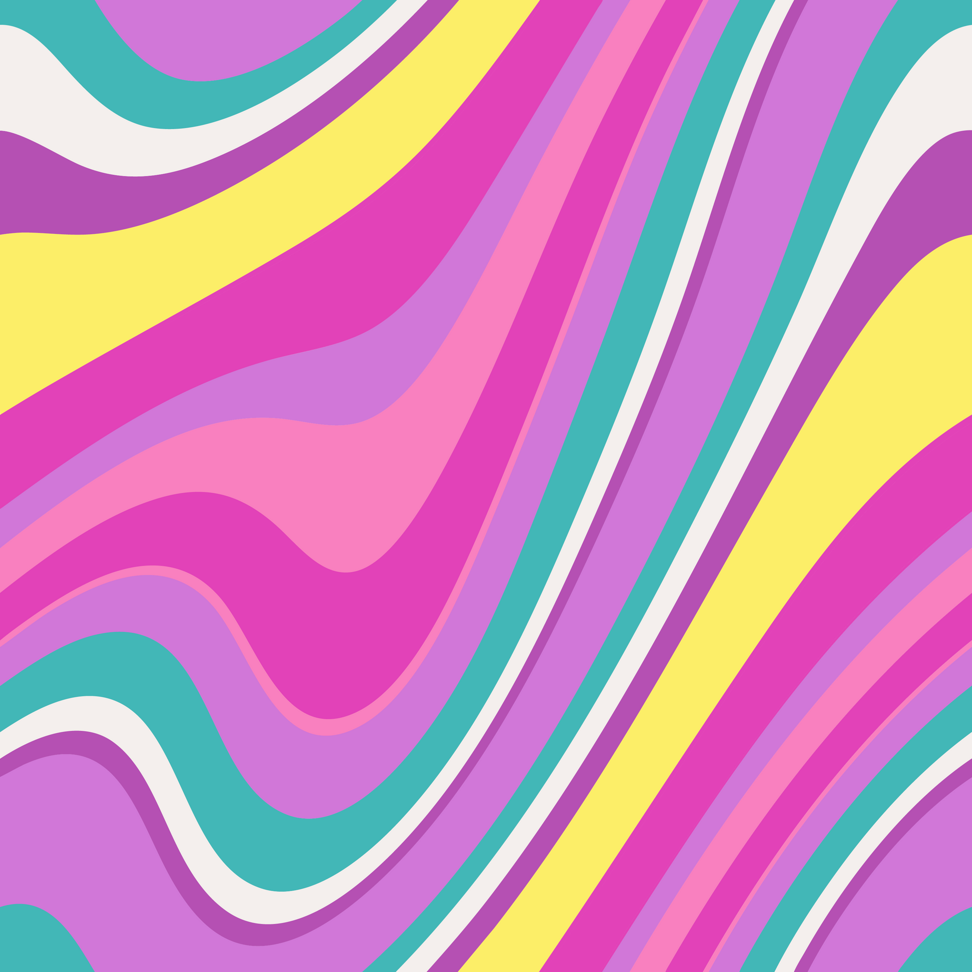Honeysuckle Swirl Power print featuring colourful swirling patterns creating a nostalgic retro-inspired graphic. 